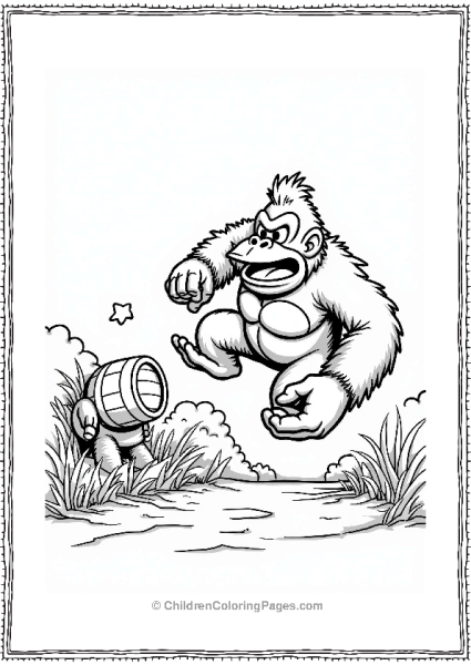 Donkey Kong Leaping Into Action Free PDF Printable