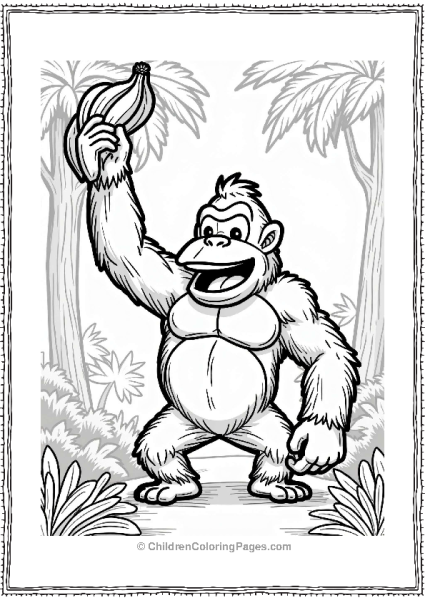 Donkey Kong With A Banana Bunch Free PDF Printable