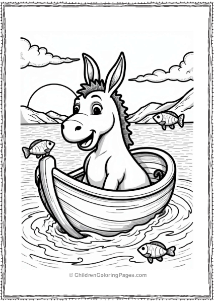 Shrek Donkey Sailing On A Magical Boat Free PDF Printable