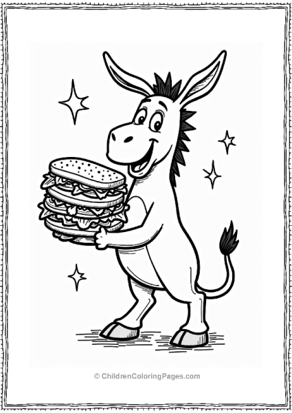 Shrek Donkey With A Sandwich Free PDF Printable