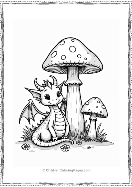 Dragon And Button Mushrooms Free PDF Printable