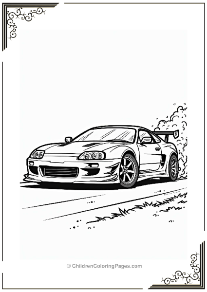 Dynamic Drift Sports Cars Illustration Free PDF Printable