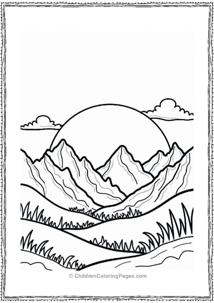 Earth Sunset Over Mountains Free PDF Printable