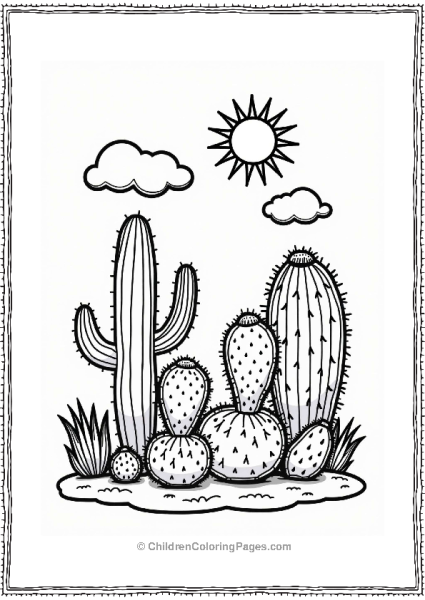 Earth Theme Cacti Family Under The Sun Free PDF Printable