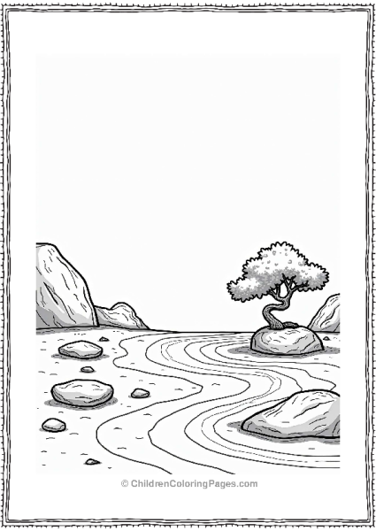 Earth Theme Calm Zen Garden Scene Free PDF Printable