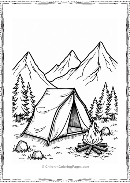 Earth Theme Camping In The Mountains Free PDF Printable