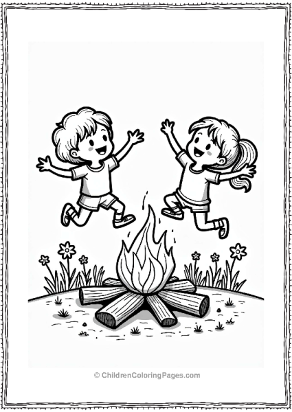Earth Theme Children Celebrating Midsummer Festivities Free PDF Printable