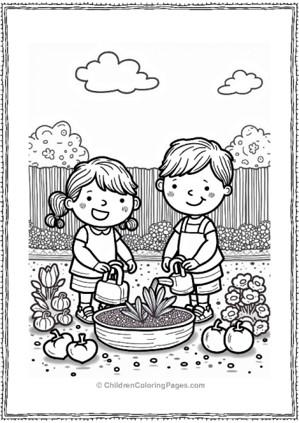 Earth Theme Children In A Community Garden Free PDF Printable