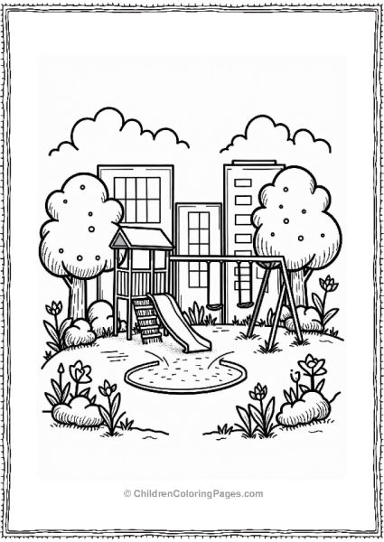 Earth Theme City Playground Illustration Free PDF Printable