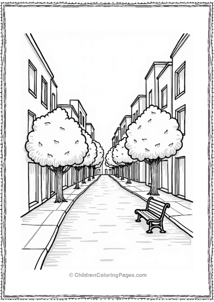 Earth Theme City Street With Trees And Birds Free PDF Printable