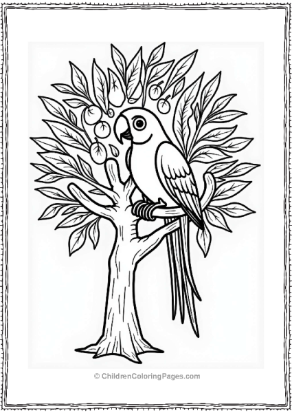Earth Theme Colorful Parrot In A Tree Free PDF Printable