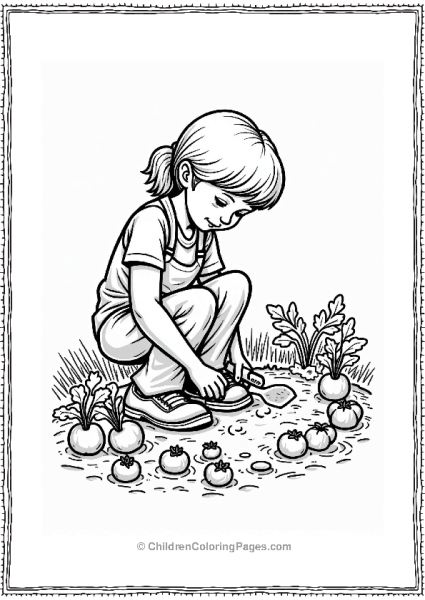 Earth Theme Community Gardener Planting Seeds Free PDF Printable