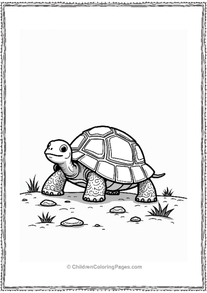 Earth Theme Desert Tortoise On Sandy Ground Free PDF Printable