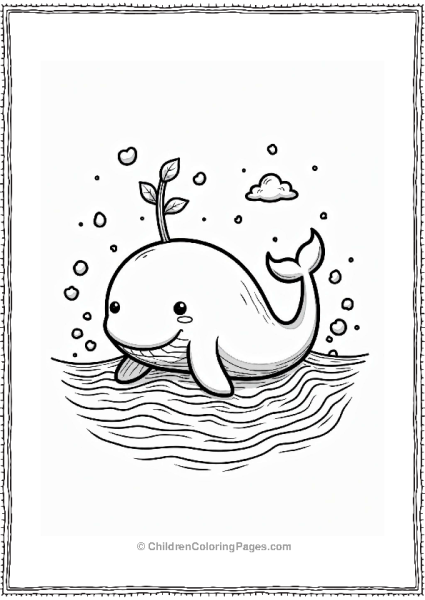 Earth Theme Friendly Whale In The Sea Free PDF Printable