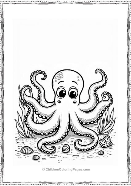 Earth Theme Majestic Octopus On The Ocean Floor Free PDF Printable