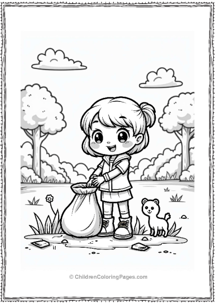 Earth Theme Nature Cleanup With A Young Girl Free PDF Printable