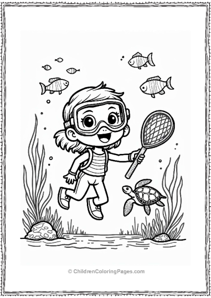 Earth Theme Ocean Guardian With Sea Turtle And Fish Free PDF Printable