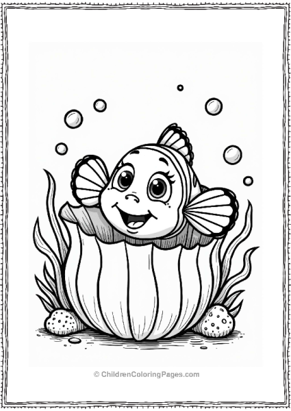 Earth Theme Playful Clownfish In An Anemone Free PDF Printable