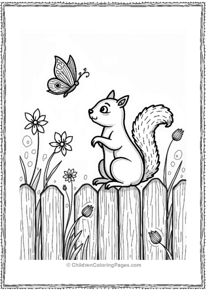 Earth Theme Playful Squirrel In The Garden Free PDF Printable