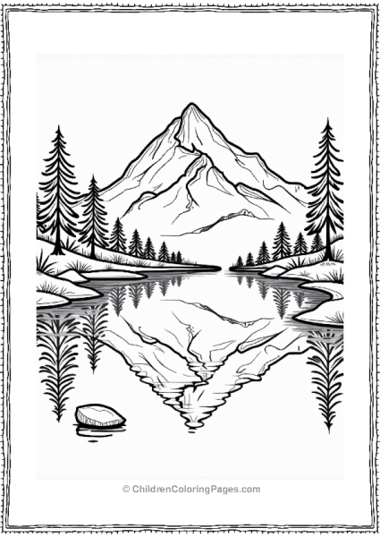 Earth Theme Serene Mountain Lake Reflection Free PDF Printable