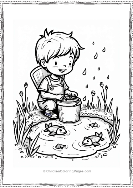 Earth Theme Water Conservationist By A Pond Free PDF Printable
