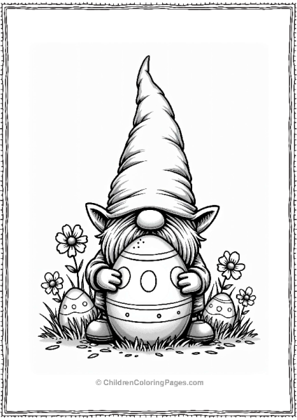 Easter Gnome With Eggs Free PDF Printable