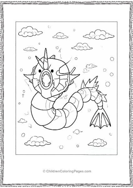 Easy To Color Gyarados Free PDF Printable