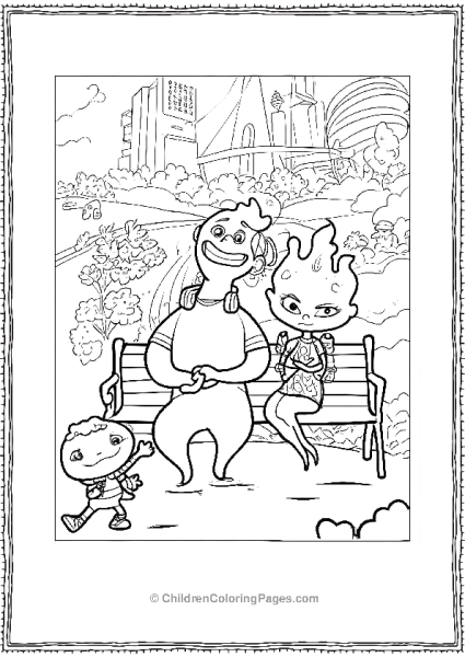 Elemental Wade And Ember On A Bench Free PDF Printable