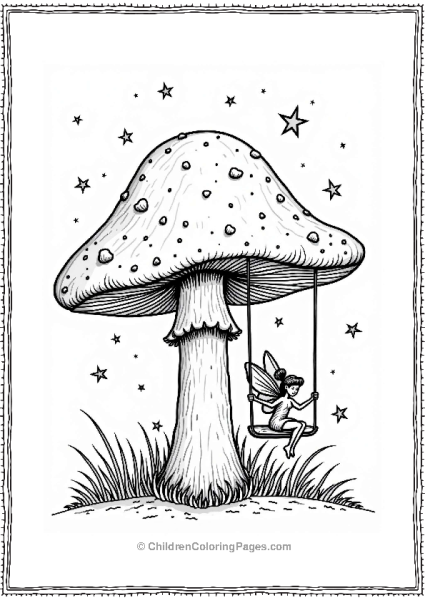 Fairy On A Portobello Mushroom Free PDF Printable