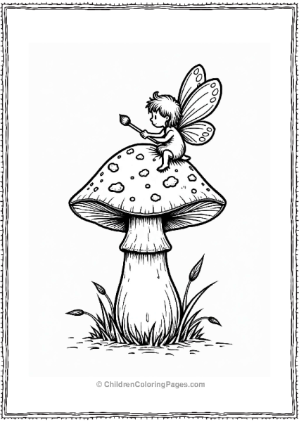 Fairy Painting A Portobello Mushroom Free PDF Printable