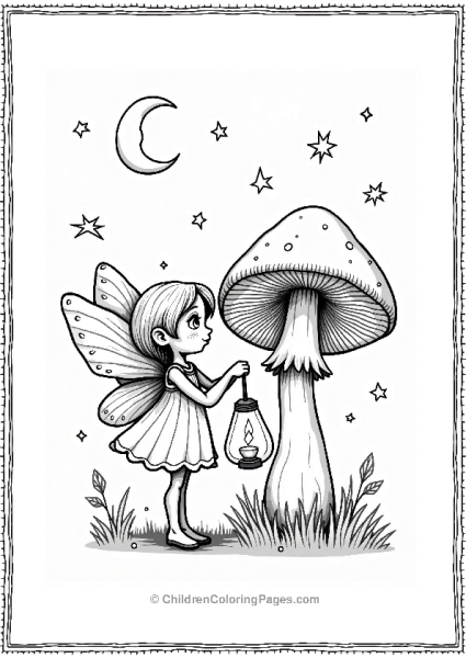 Fairy With Lantern And Portobello Mushroom Free PDF Printable