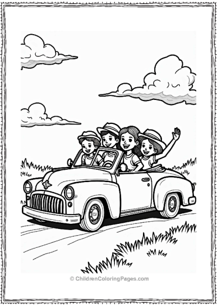 Family In A Lowrider Car Free PDF Printable