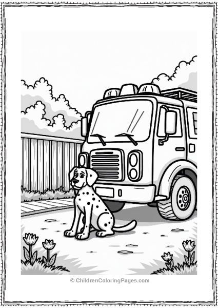 Fire Truck And Dalmatian Free PDF Printable