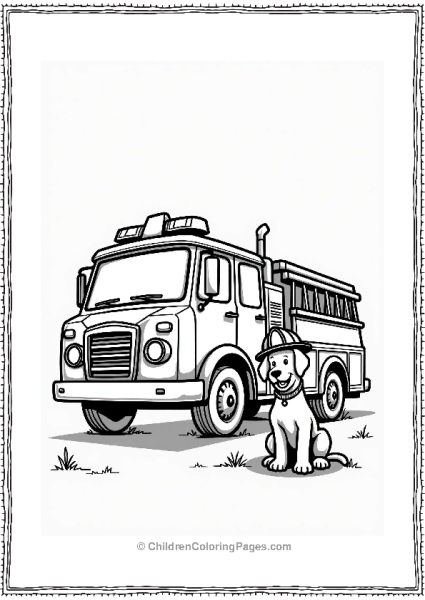 Fire Truck And Dog At Community Event Free PDF Printable