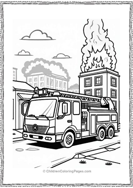 Fire Truck And Firefighters Ready Free PDF Printable