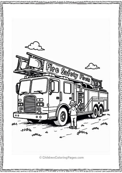 Fire Truck At A Safety Event Free PDF Printable