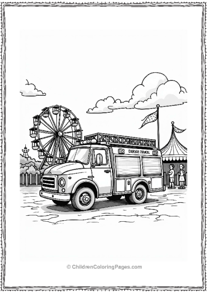 Fire Truck At The Fair Free PDF Printable