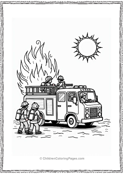Fire Truck Teamwork At The Scene Free PDF Printable