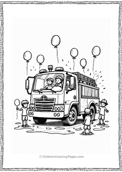 Fire Truck Water Balloon Fight Free PDF Printable