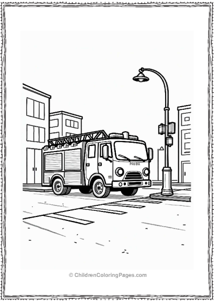 Fire Truck With Flashing Lights Free PDF Printable