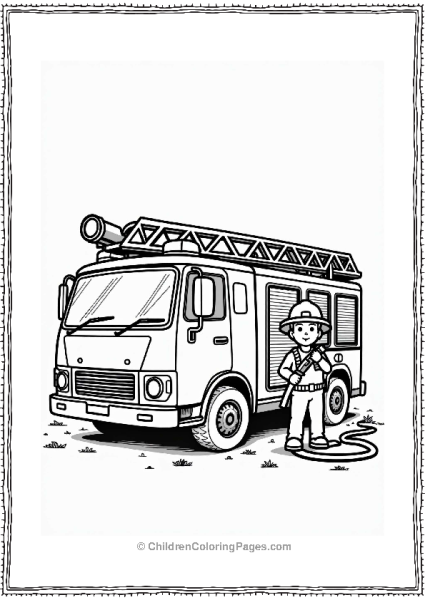 Fire Truck With Training Equipment Free PDF Printable