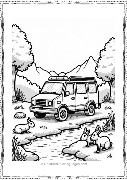 Fire Truck With Wildlife Free PDF Printable
