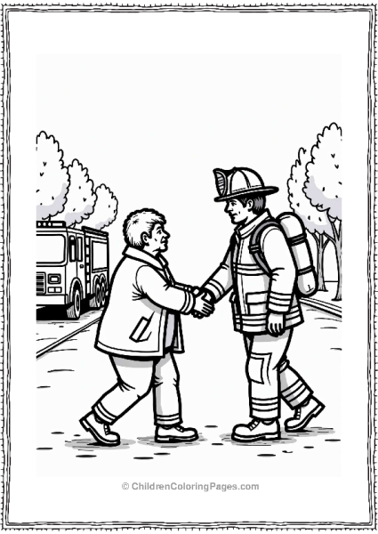 Firefighter Assisting Elderly Across Street Free PDF Printable