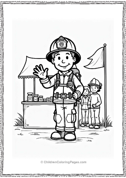 Firefighter At Community Event Free PDF Printable