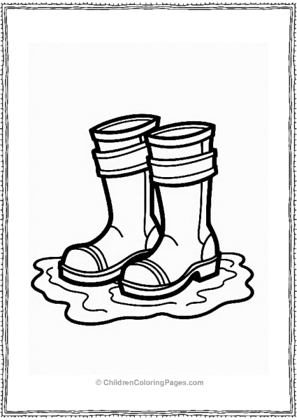 Firefighter Boots In Water Puddle Free PDF Printable