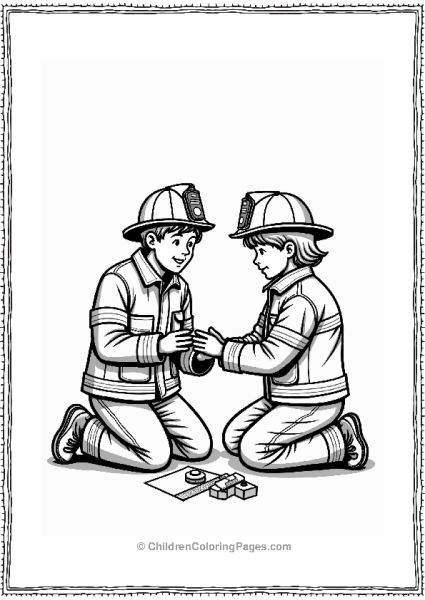 Firefighter Practicing First Aid Techniques Free PDF Printable