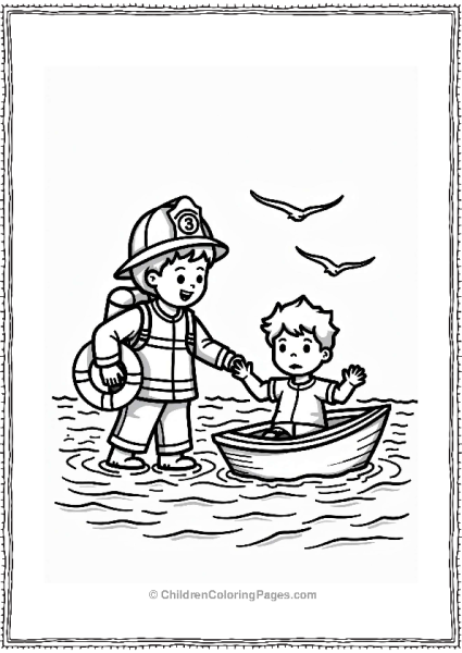 Firefighter Rescue Mission In Water Free PDF Printable