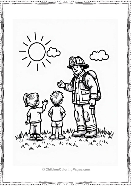 Firefighter Teaching Stop Drop And Roll Free PDF Printable