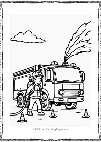 Firefighter Training With Fire Truck Free PDF Printable