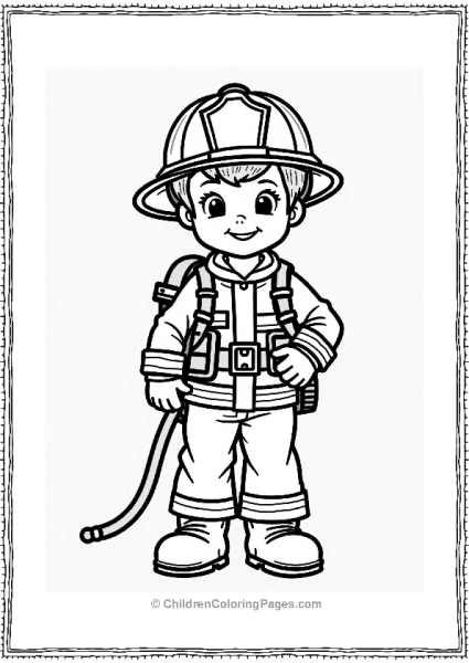 Firefighter With Helmet And Hose Free PDF Printable